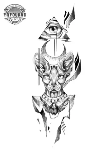 tatouage ephemere chat egyptien Tatouage éphémère chat égyptien