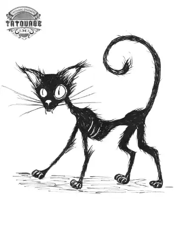 tatouage ephemere chat errant Tatouage éphémère chat errant