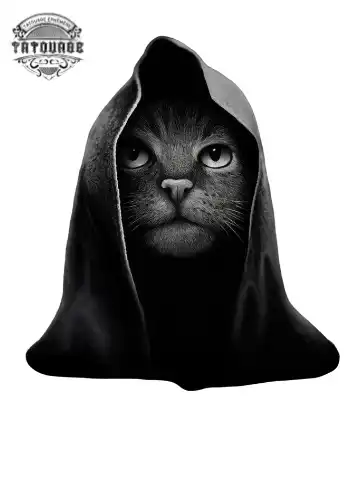 tatouage ephemere chat fantastique Tatouage éphémère chat fantastique