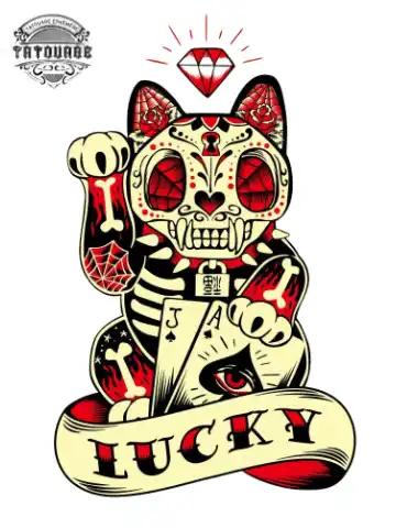 tatouage ephemere chat gothique Tatouage éphémère chat gothique