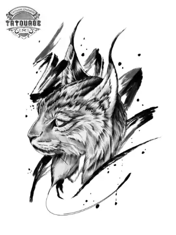 tatouage ephemere chat graphique Tatouage éphémère chat graphique