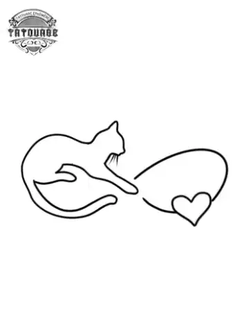 tatouage ephemere chat infini Tatouage éphémère chat infini