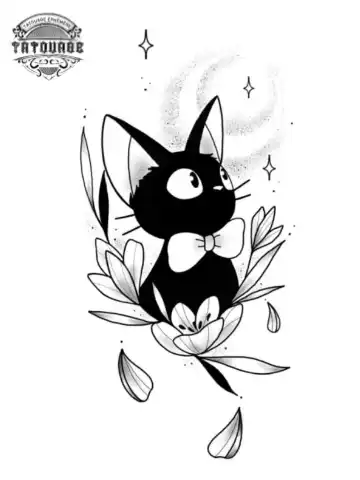 tatouage ephemere chat kawaii Tatouage éphémère chat kawaii