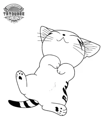 tatouage ephemere chat manga Tatouage éphémère chat manga