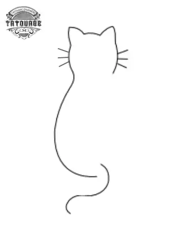 tatouage ephemere chat minimaliste Tatouage éphémère chat minimaliste