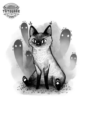 tatouage ephemere chat noir et blanc Tatouage éphémère chat noir et blanc