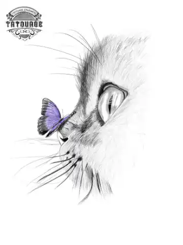 tatouage ephemere chat papillon Tatouage éphémère chat papillon