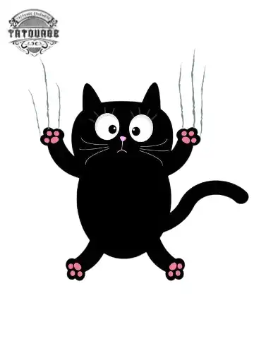tatouage ephemere chat qui glisse Tatouage éphémère chat qui glisse