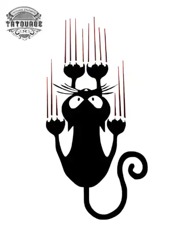 tatouage ephemere chat qui griffe Tatouage éphémère chat qui griffe