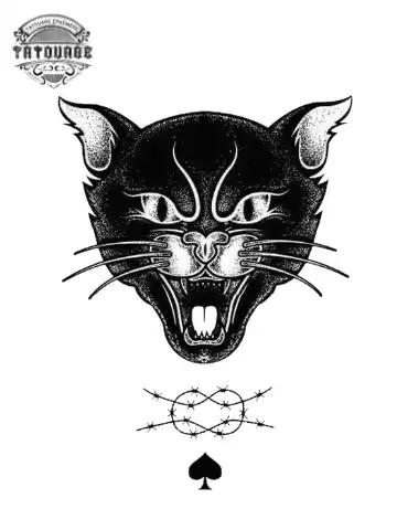 tatouage ephemere chat russe Tatouage éphémère chat russe