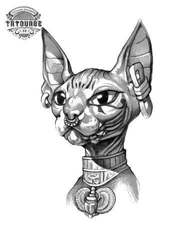 tatouage ephemere chat sphinx Tatouage éphémère chat sphynx