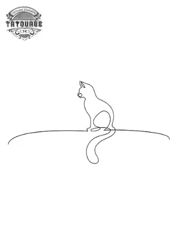 tatouage ephemere chat un trait Tatouage éphémère chat un trait