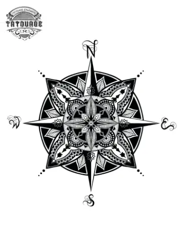 tatouage ephemere compass mandala Tatouage éphémère compass mandala
