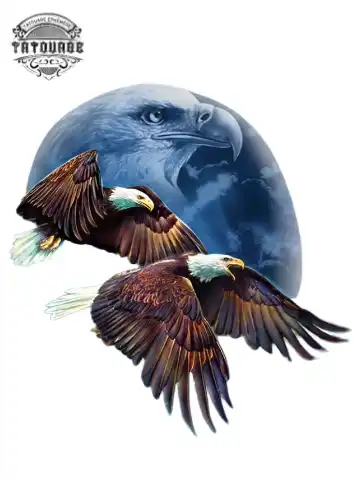 tatouage ephemere couple aigle Tatouage éphémère couple aigle