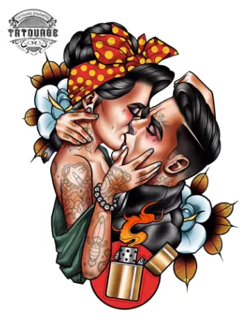 tatouage ephemere couple marin Tatouage éphémère couple marin