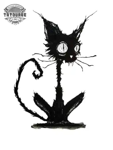 tatouage ephemere de chat sauvage Tatouage éphémère de chat sauvage