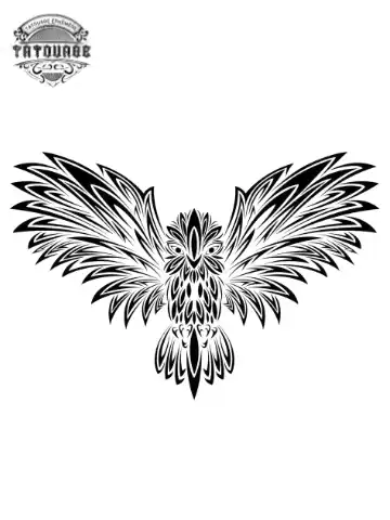 tatouage ephemere de hibou tribal Tatouage éphémère hibou tribal