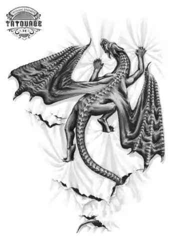 Tatouage éphémère dragon avec ombrage
