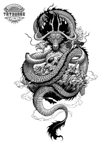 Tatouage éphémère dragon chinois homme