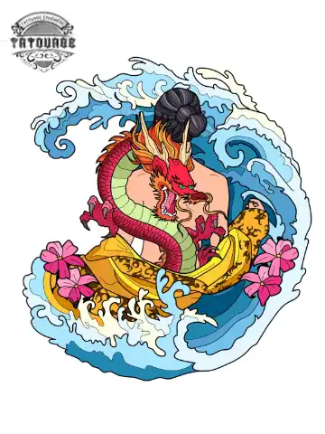 tatouage ephemere dragon couleur Tatouage éphémère dragon couleur