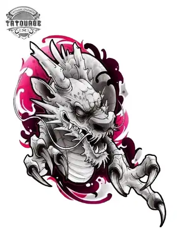 Tatouage éphémère dragon féminin