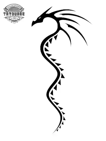 tatouage ephemere dragon fin Tatouage éphémère dragon fin
