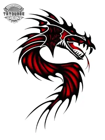 tatouage ephemere dragon gothique Tatouage éphémère dragon gothique