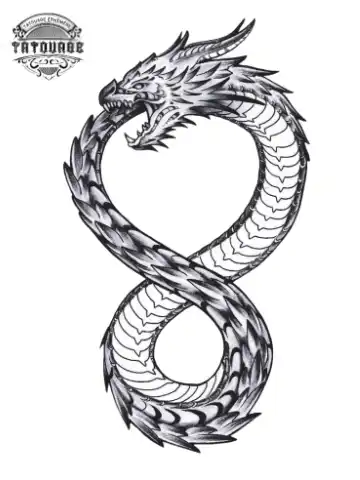 Tatouage éphémère dragon infini