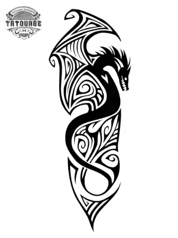 tatouage ephemere dragon manchette Tatouage éphémère dragon manchette