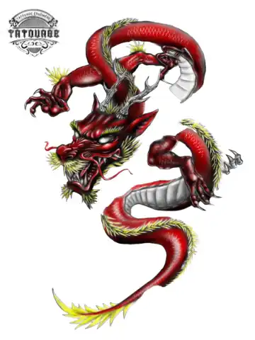 Tatouage éphémère dragon qui sort de la peau