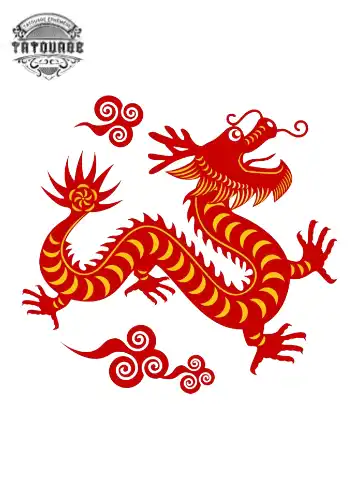 Tatouage éphémère dragon rouge femme