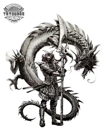 tatouage ephemere dragon samourai Tatouage éphémère dragon samurai