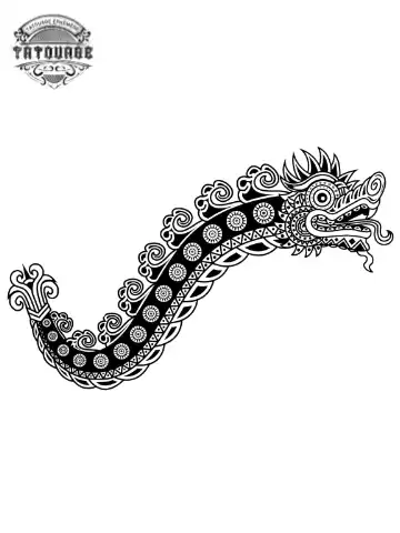 tatouage ephemere dragon stylise Tatouage éphémère dragon stylisé