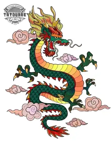 tatouage ephemere dragon traditionnel japonais Tatouage éphémère dragon traditionnel japonais