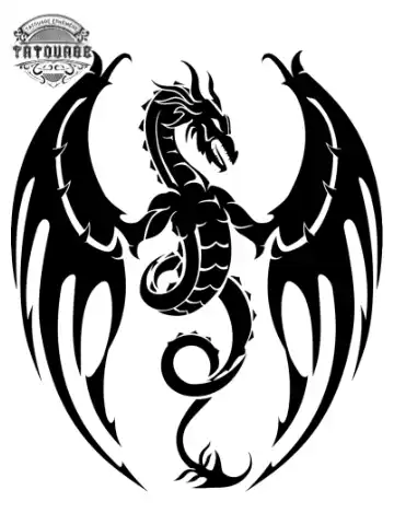 tatouage ephemere dragon tribal Tatouage éphémère dragon tribal