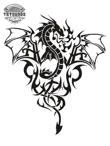 Tatouage éphémère dragon volant