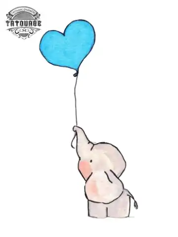tatouage ephemere elephant ballon Tatouage éphémère éléphant ballon