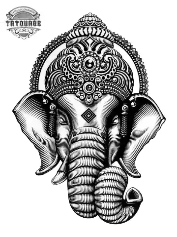 Tatouage éphémère éléphant bouddha