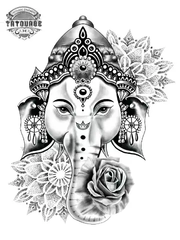 tatouage ephemere elephant bouddhiste Tatouage éphémère éléphant bouddhiste