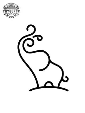 tatouage ephemere elephant contour Tatouage éphémère éléphant contour