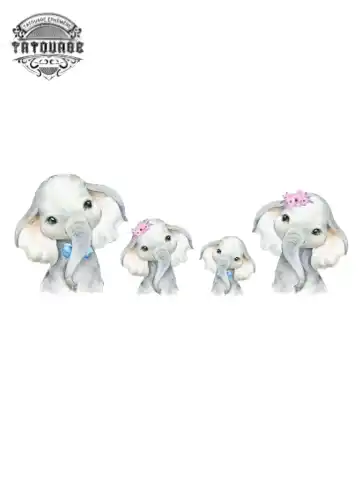 tatouage ephemere elephant famille Tatouage éphémère éléphant famille