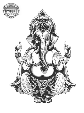 Tatouage éphémère éléphant ganesh