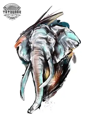 Tatouage éphémère éléphant homme