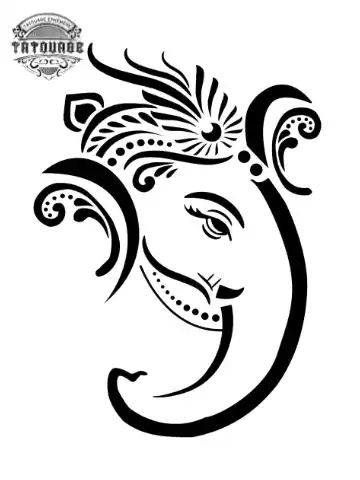 Tatouage éphémère éléphant indien
