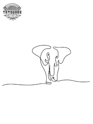 tatouage ephemere elephant ligne Tatouage éphémère éléphant ligne