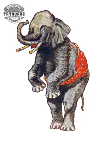 tatouage ephemere elephant old school Tatouage éphémère éléphant old school