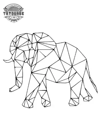 tatouage ephemere elephant origami Tatouage éphémère éléphant origami