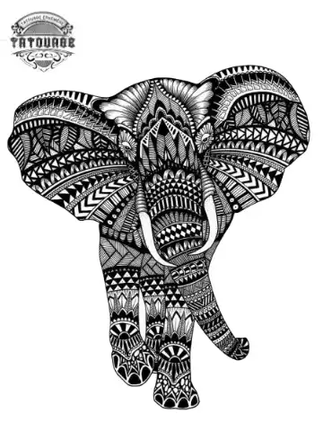 tatouage ephemere elephant polynesien Tatouage éphémère éléphant polynésien