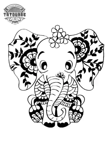 tatouage ephemere elephant pour femme Tatouage éphémère éléphant pour femme