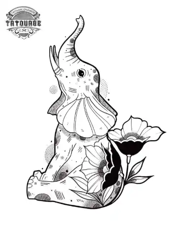tatouage ephemere elephant rose Tatouage éphémère éléphant rose